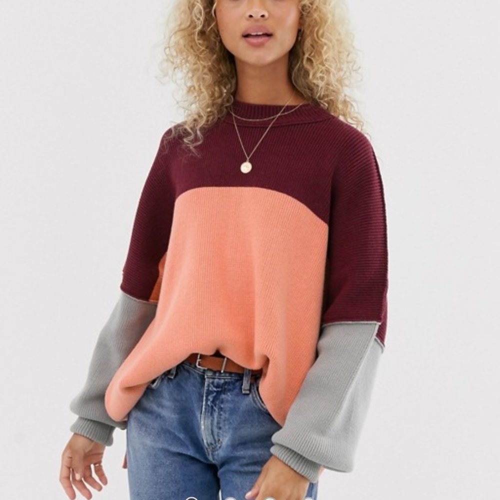 Free People Colourblock Sweater NWT